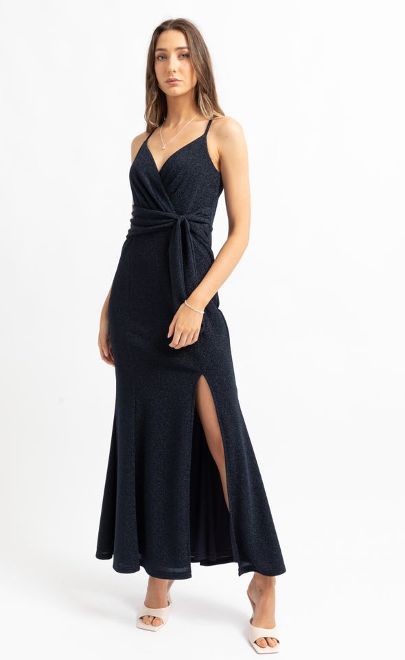 Glitter Knit Waist Detail Gown Pagani