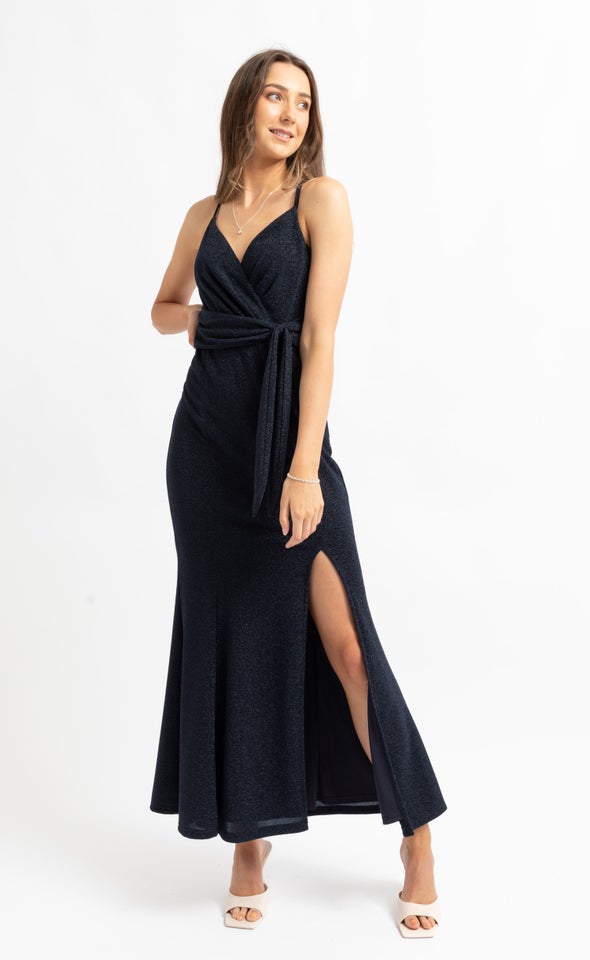 Glitter Knit Waist Detail Gown Pagani