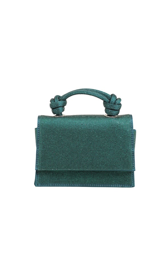 Glitter Knot Bag Emerald