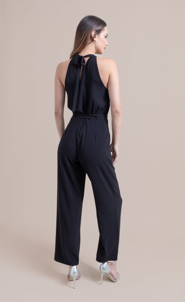 Halterneck Jumpsuit Black