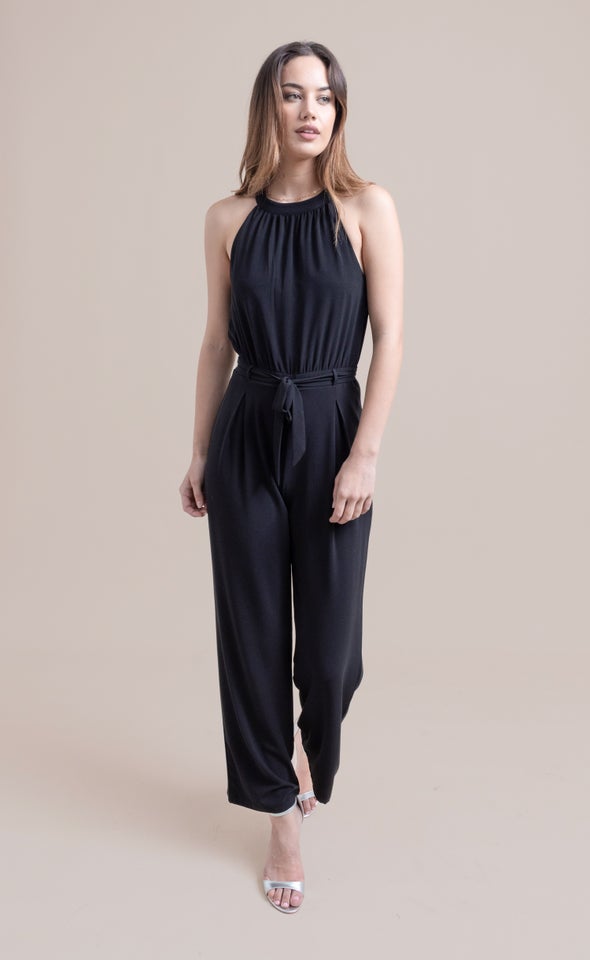 Halterneck Jumpsuit Black