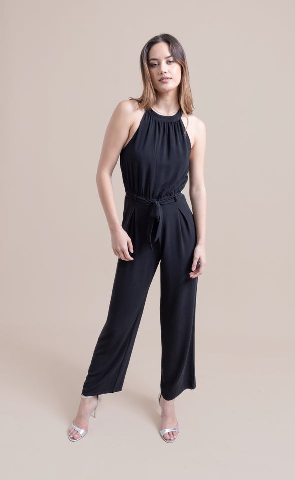 Halterneck Jumpsuit Black