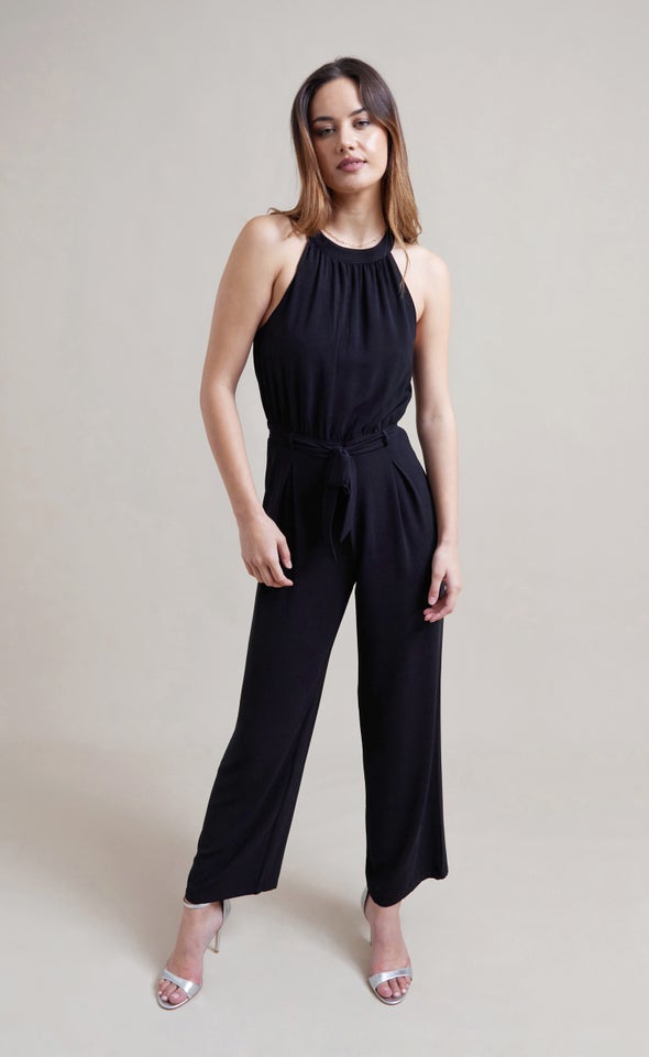 Halterneck Jumpsuit Black