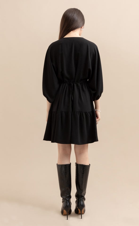 Heavy CDC Panelled Dress Black