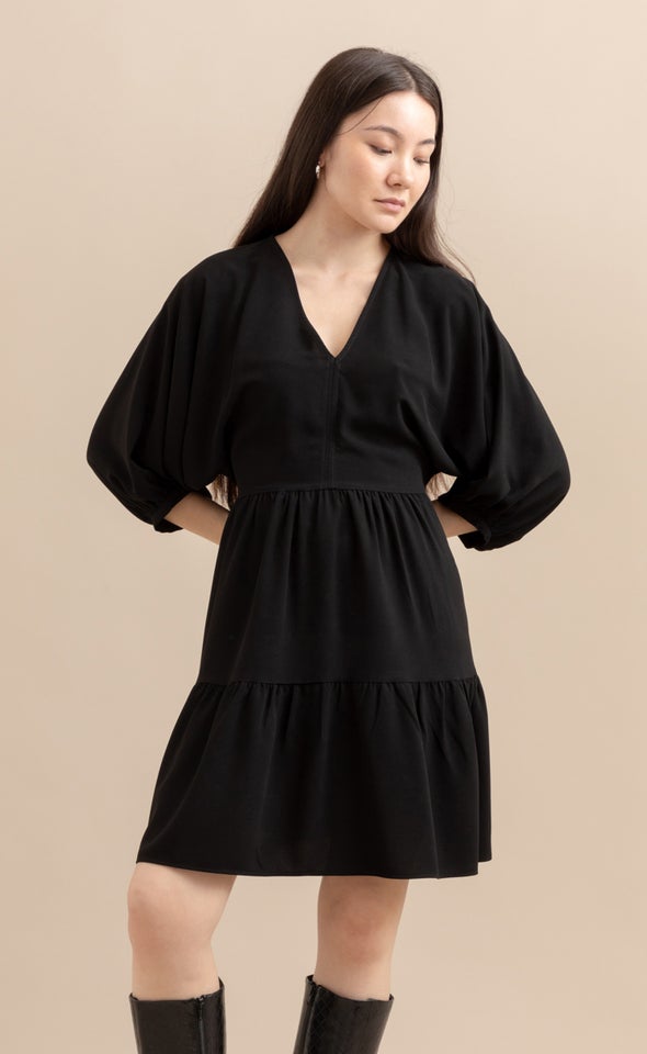 Heavy CDC Panelled Dress Black