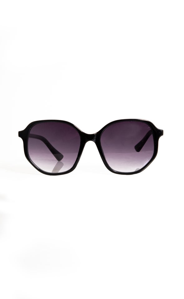 Hexagonal Frame Sunglasses Black