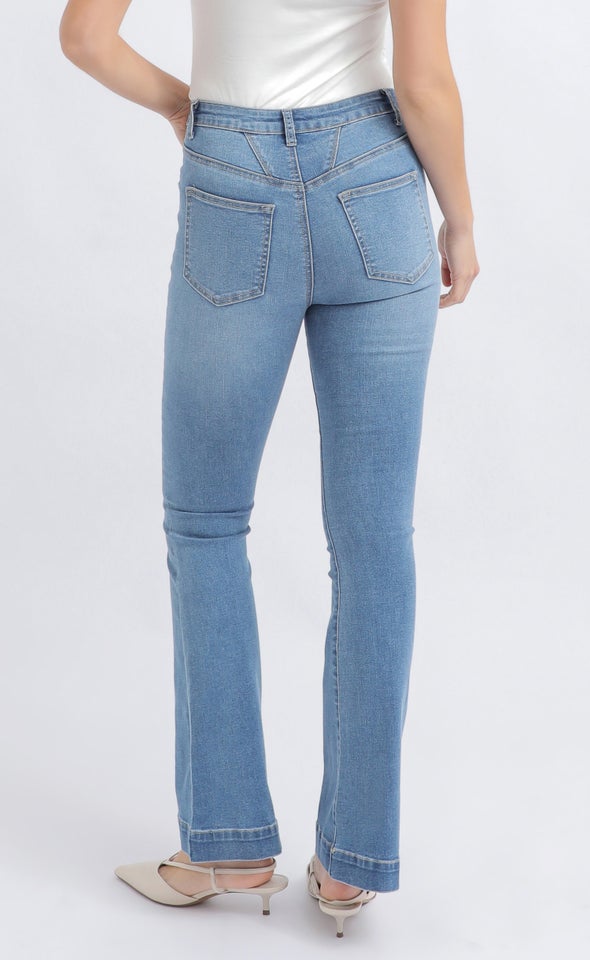 High Rise Sculpt Flare Jean Blue