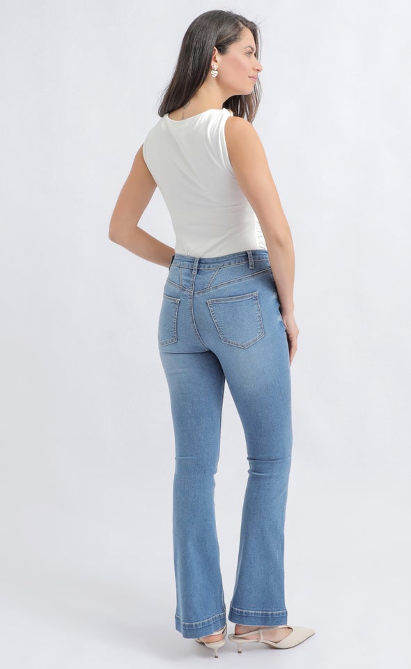 High Rise Sculpt Flare Jean Blue