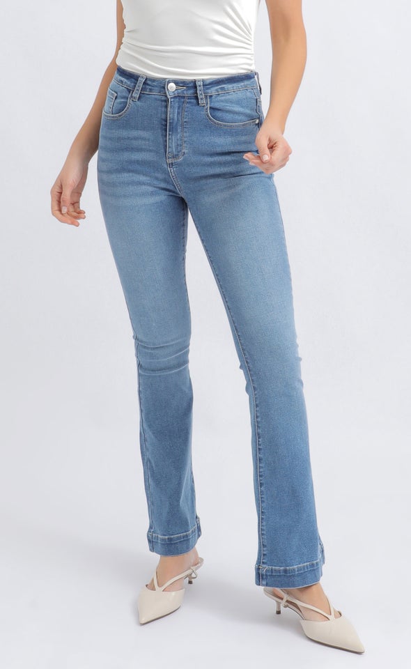 High Rise Sculpt Flare Jean Blue