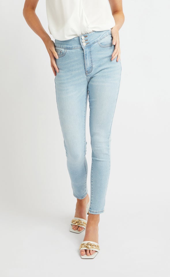 High Rise Skinny Jeans Light Blue