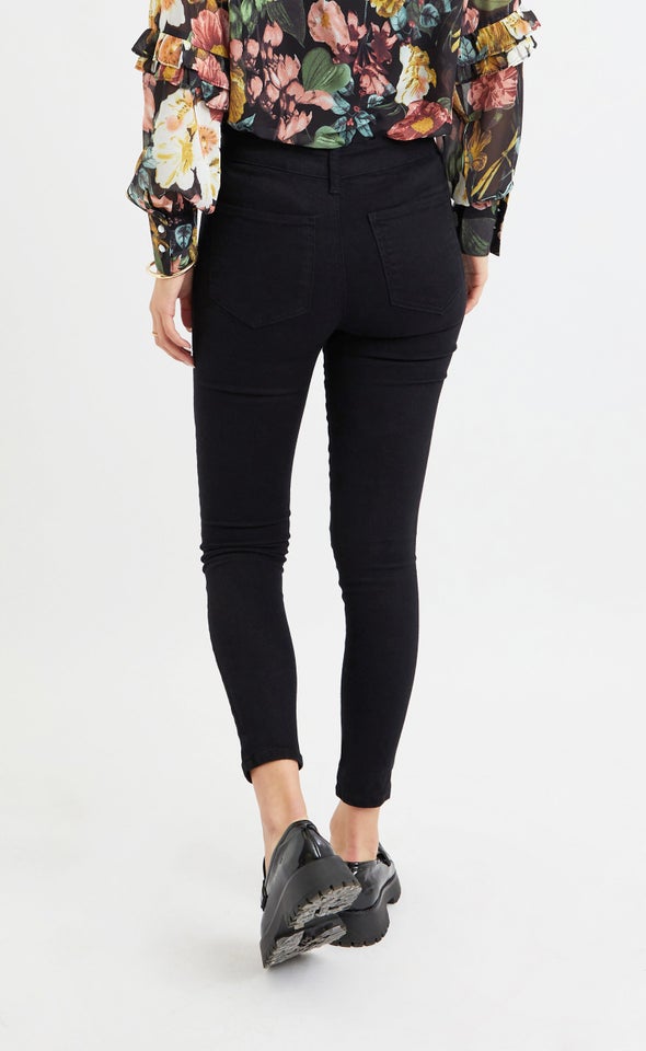 High Waist Black Jegging Black