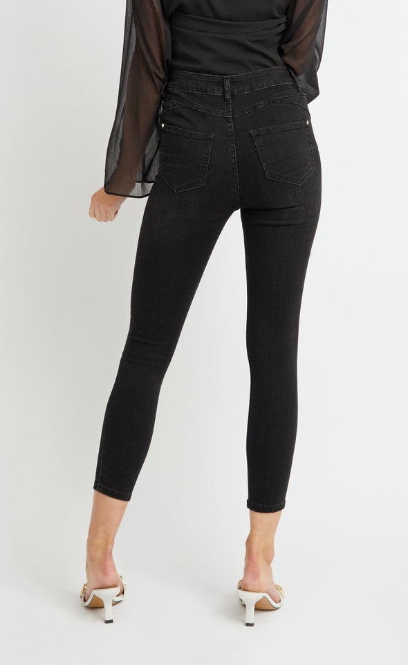 High Waist Black Jegging Black