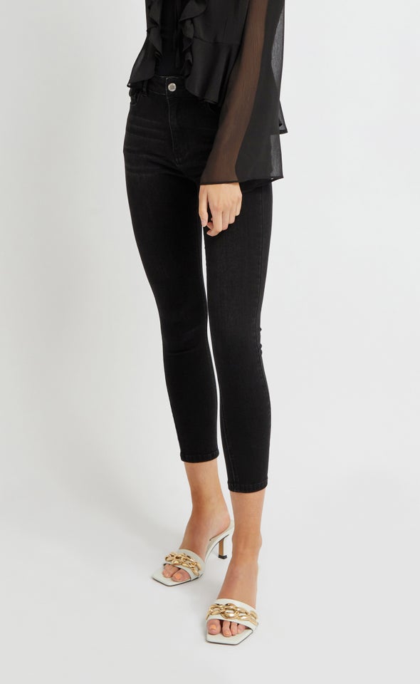 High Waist Black Jegging Black