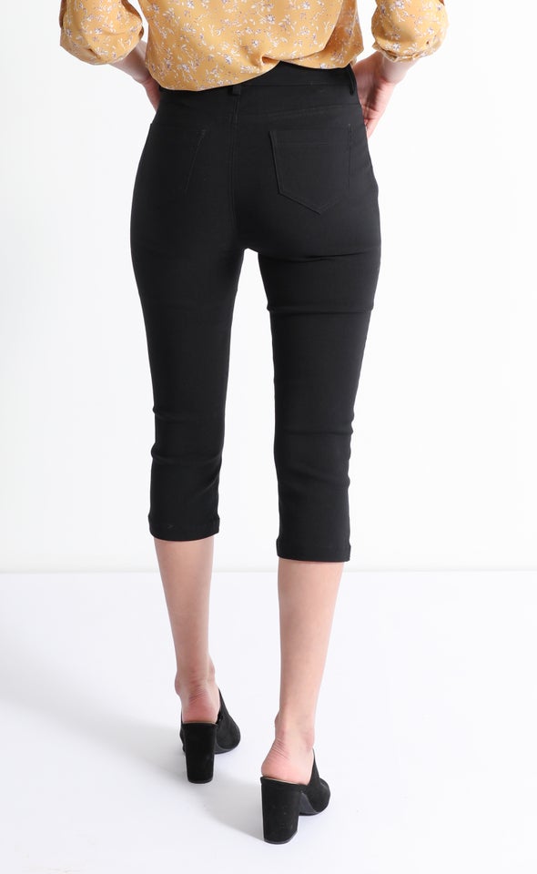 High Waist Capri Black