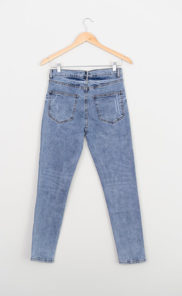 High Waist Straight Jeans Light Blue