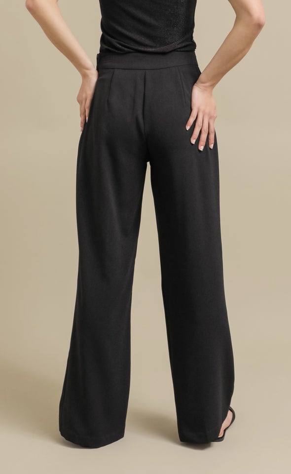 High Waist Wide Leg Pants Black