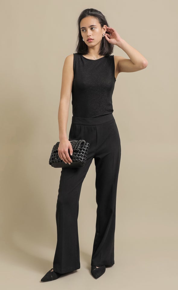 High Waist Wide Leg Pants Black