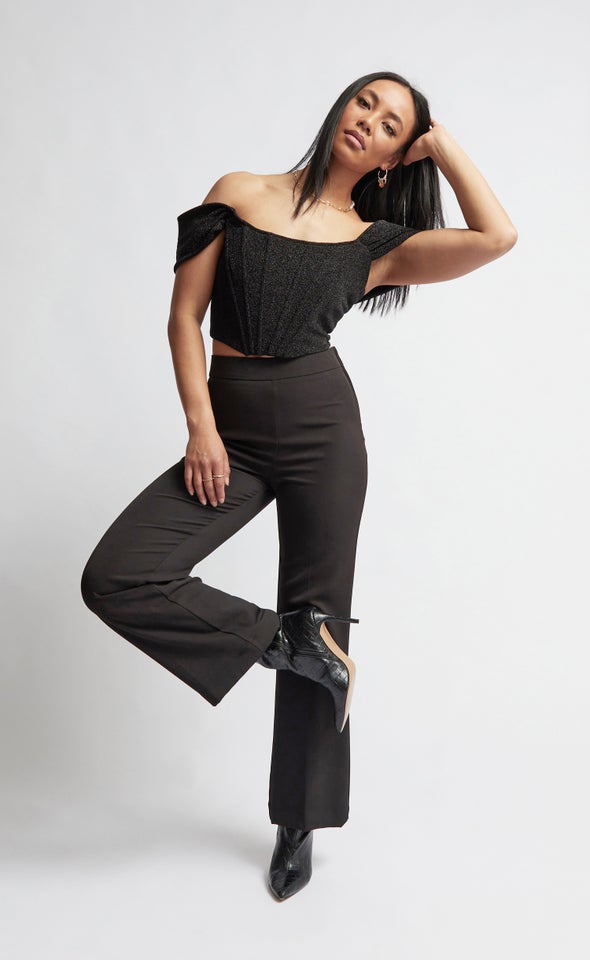 High Waist Wide Leg Pants Black