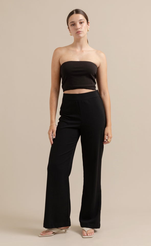 High Waist Wide Leg Pants Black