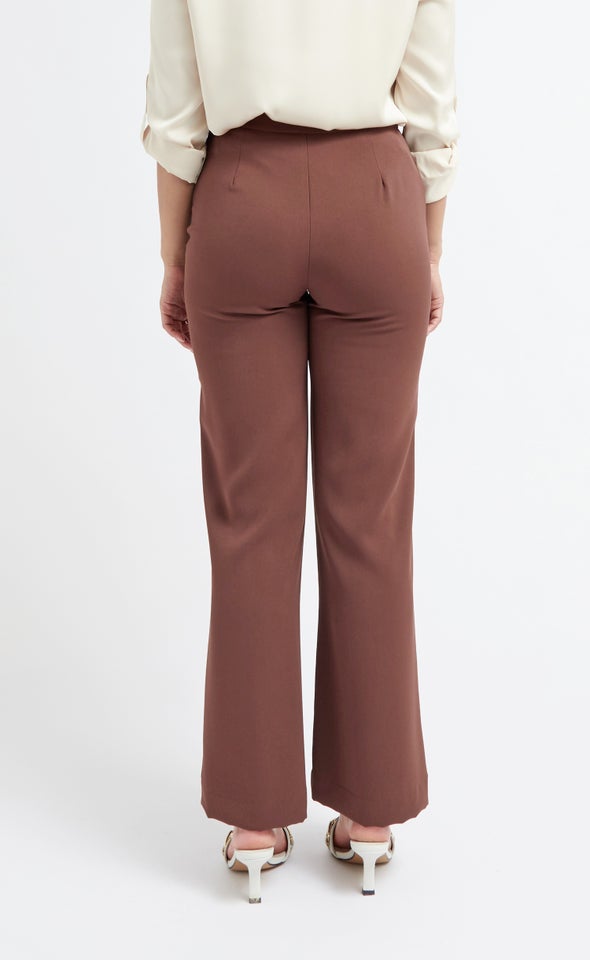 High Waist Wide Leg Pants Chocolate