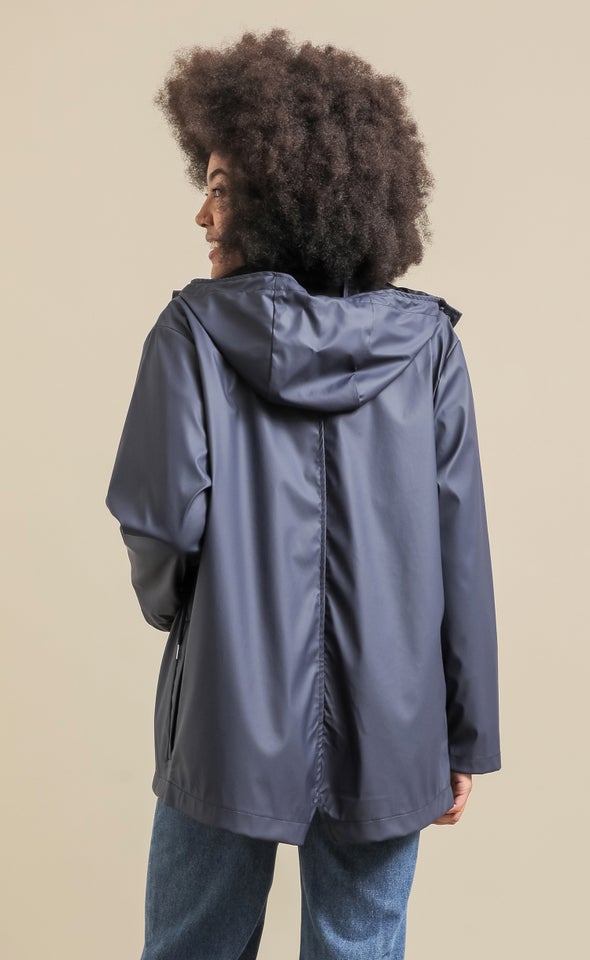 Hooded Raincoat Charcoal