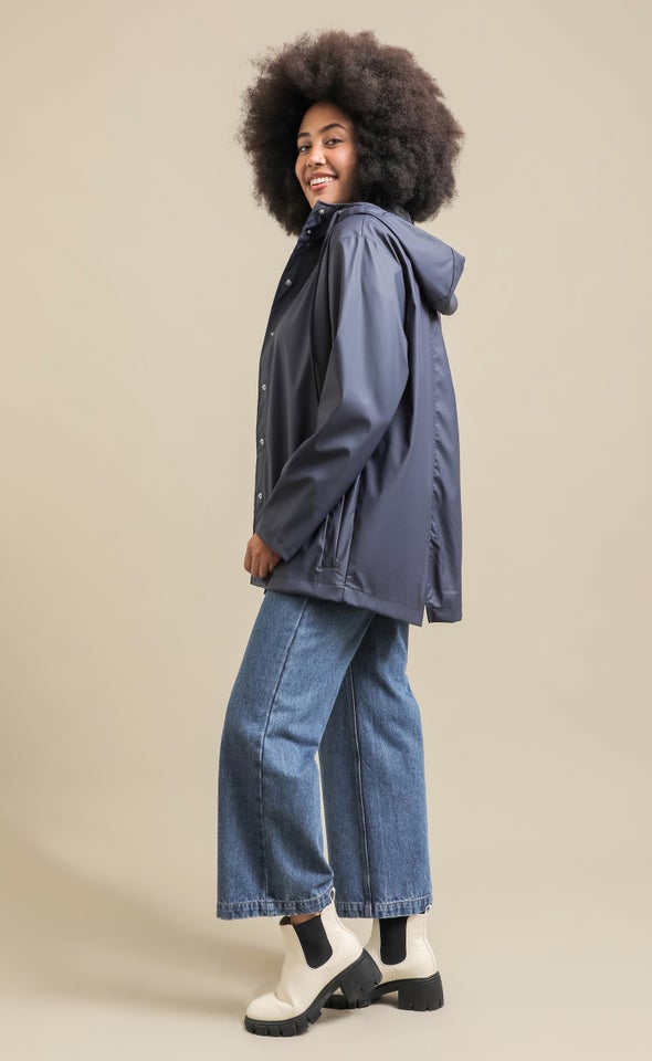 Hooded Raincoat Charcoal