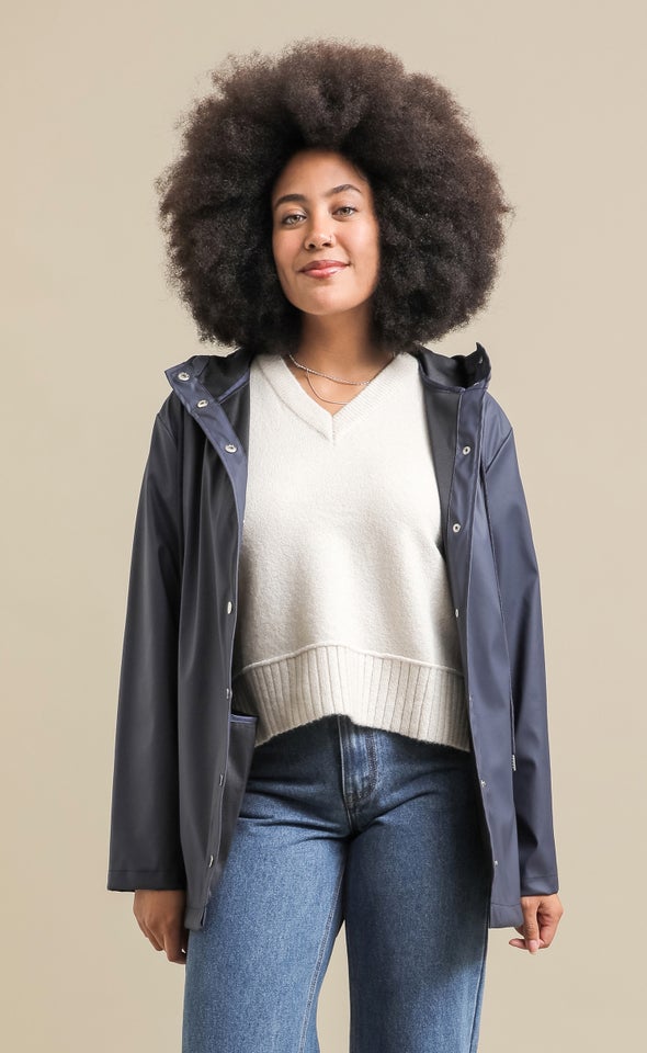 Hooded Raincoat Charcoal
