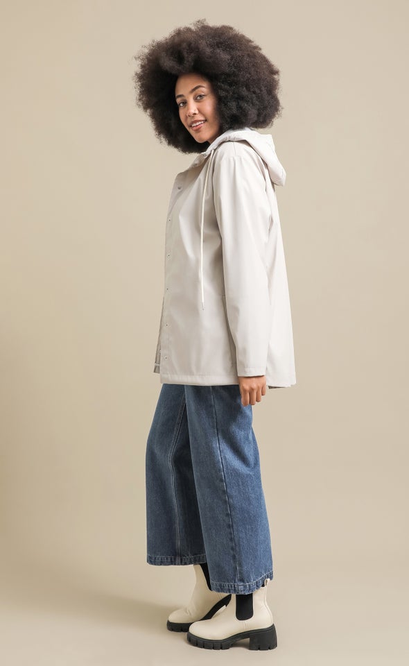 Hooded Raincoat Natural