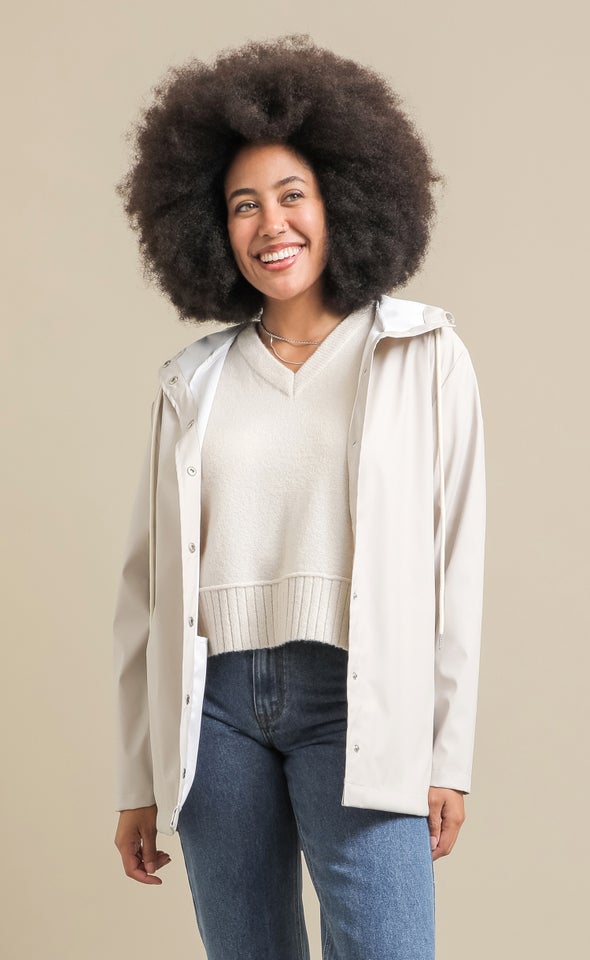 Hooded Raincoat Natural