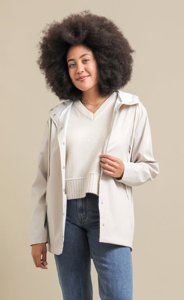 Hooded Raincoat Natural