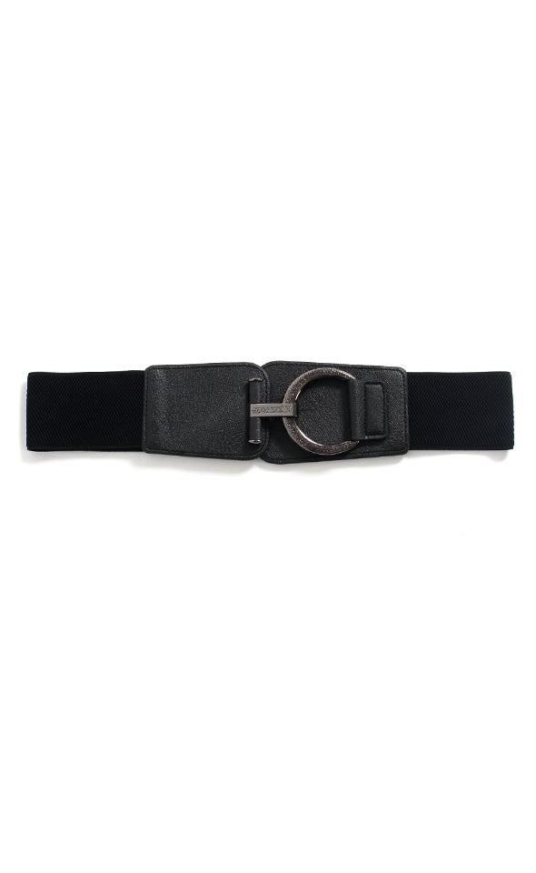 Hook Closure Stretch Belt Black