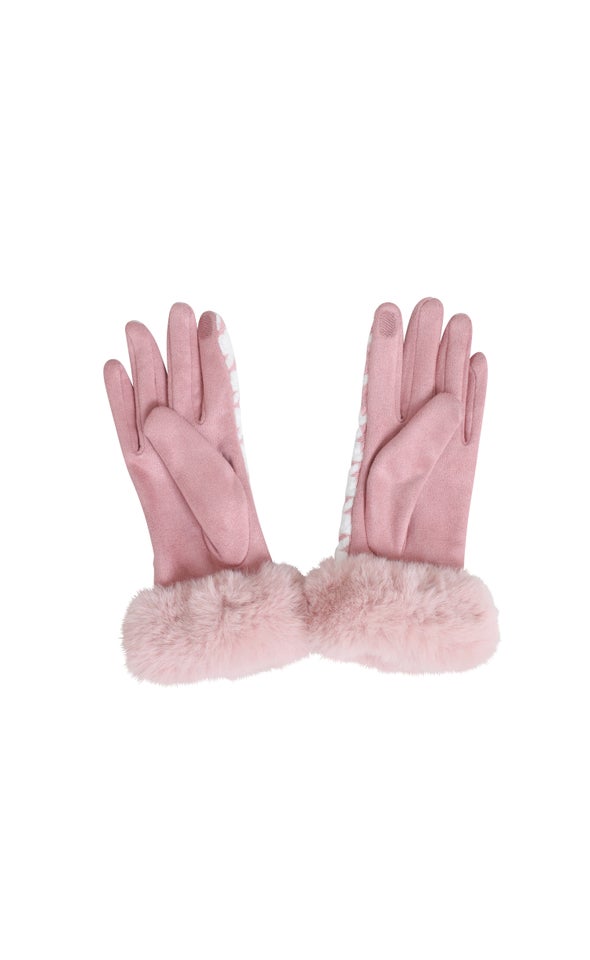 Houndstooth Gloves Blush