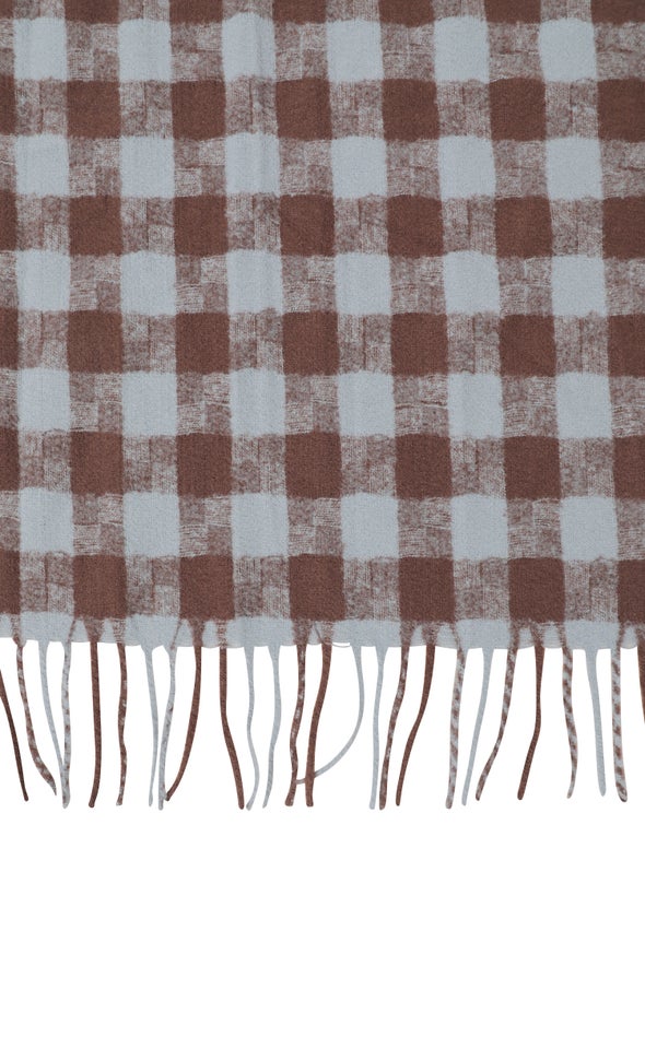 Houndstooth Scarf Brown/blue