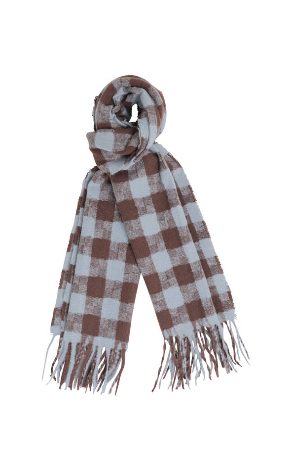 Houndstooth Scarf Brown/blue