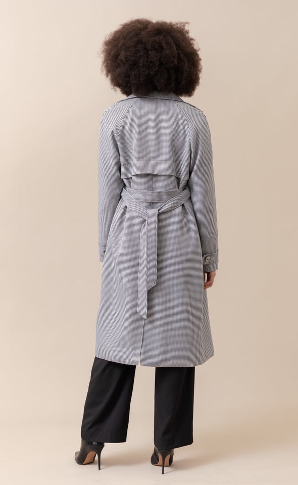 Houndstooth Trench Blk/white
