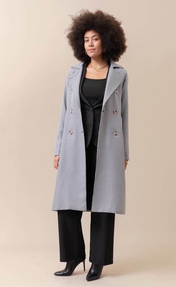 Houndstooth Trench Blk/white