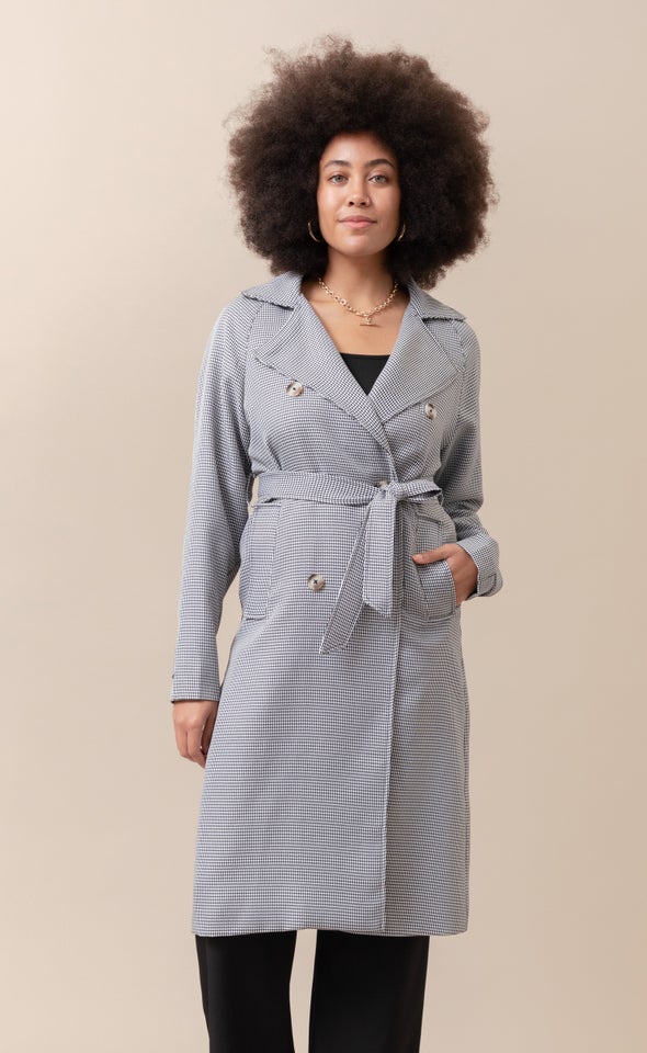 Houndstooth Trench Blk/white