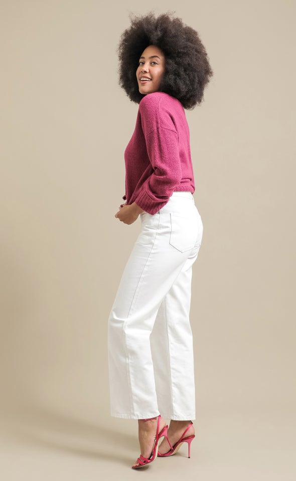 Ivory Wide Leg Jeans Ivory