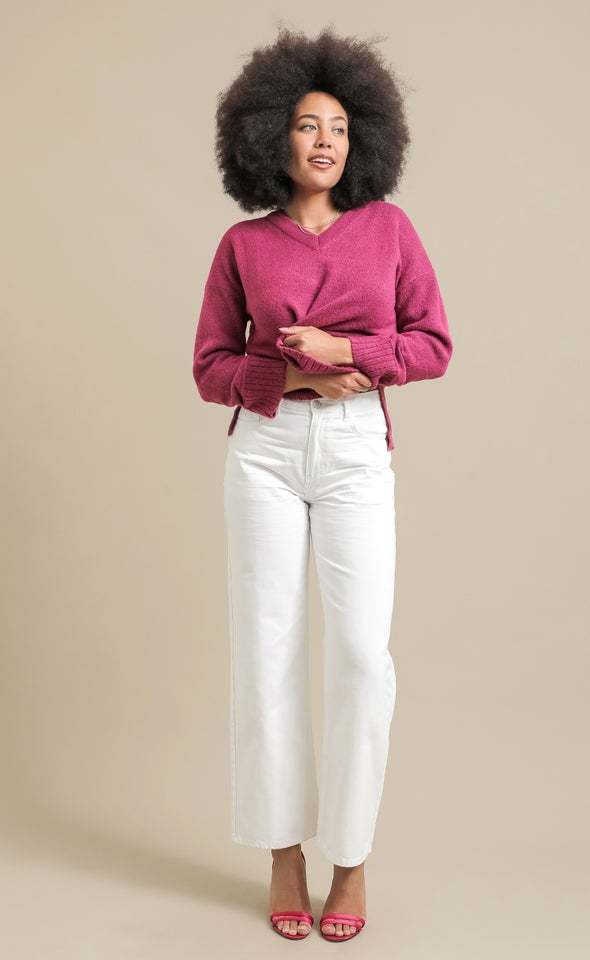 Ivory Wide Leg Jeans Ivory