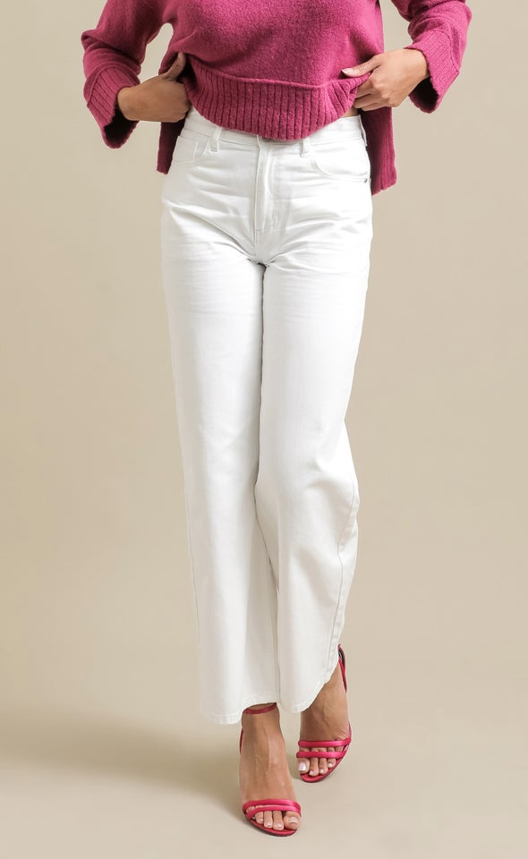 Ivory Wide Leg Jeans Ivory