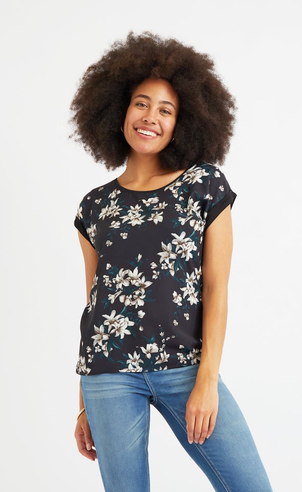 Jersey Back Floral Top