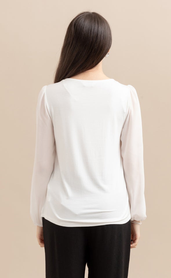 Jersey Back LS Top Cream