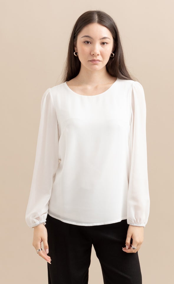 Jersey Back LS Top Cream