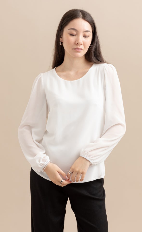 Jersey Back LS Top Cream