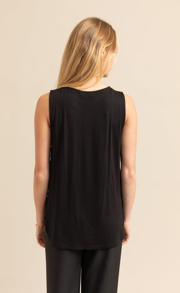 Jersey Back Shell Top Black