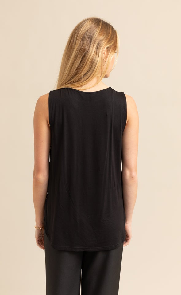 Jersey Back Shell Top Black