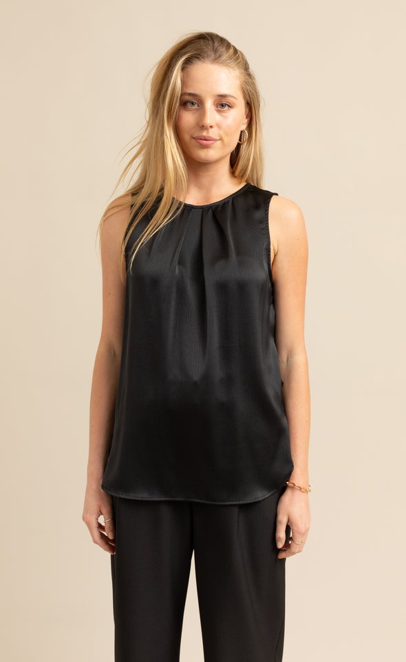 Jersey Back Shell Top Black