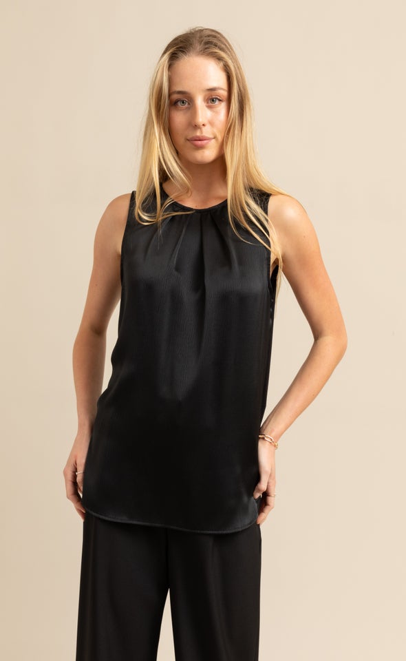 Jersey Back Shell Top Black