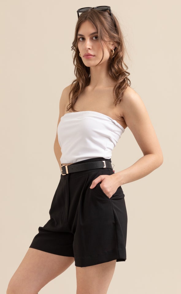 Jersey Bandeau Top White