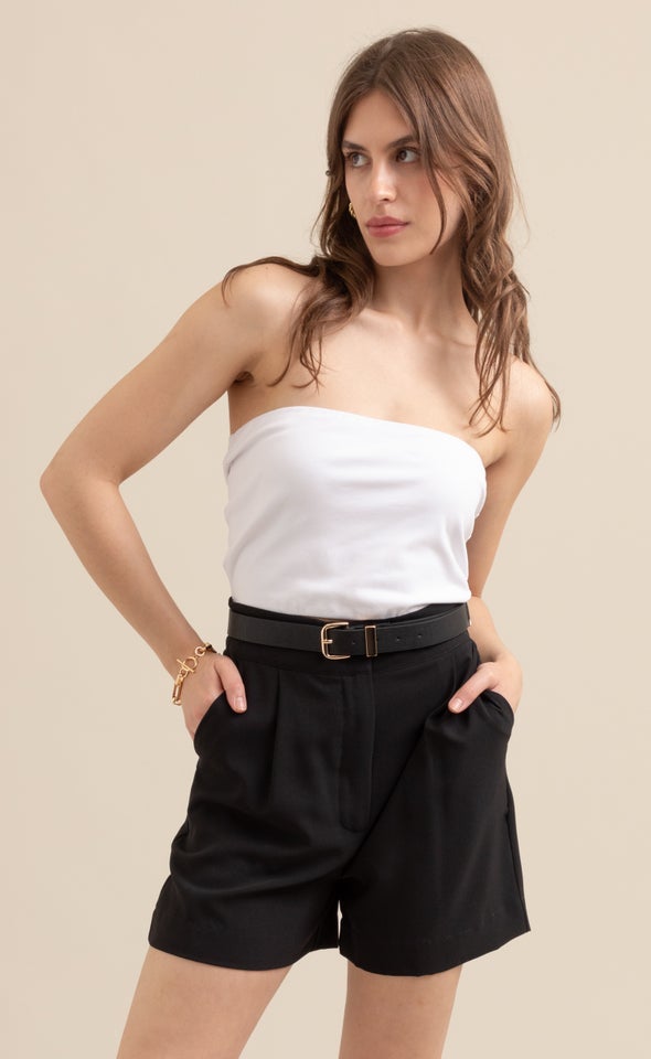 Jersey Bandeau Top White